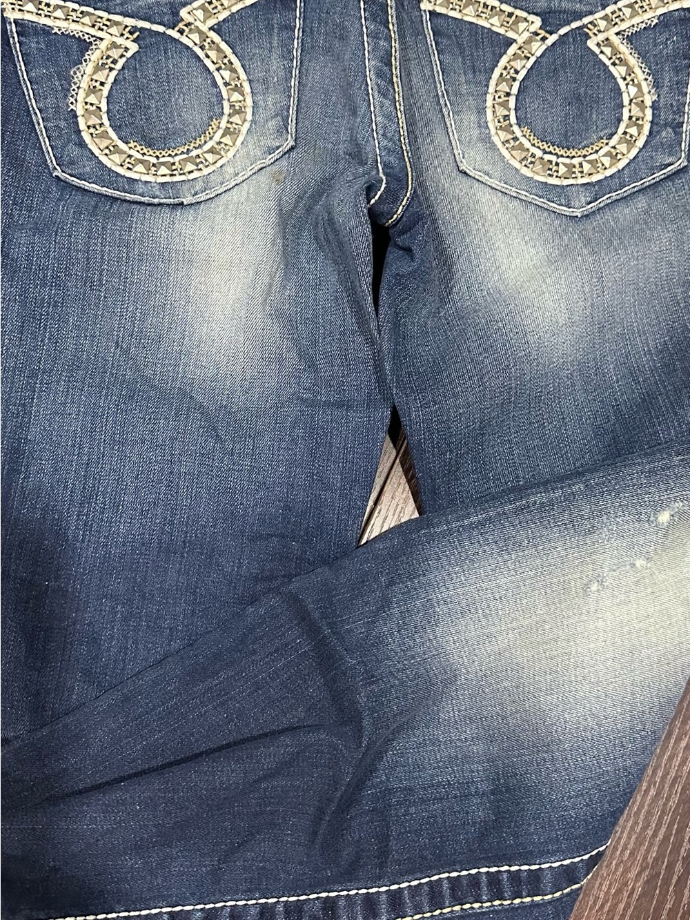Big Star Women’s Dark Blue Embellished Pocket Jeans